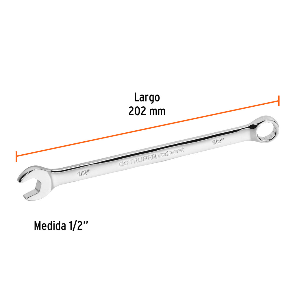 Llave inglesa 1/2" x 202 mm de largo, TRUPER Expert LL-2016 (15594)