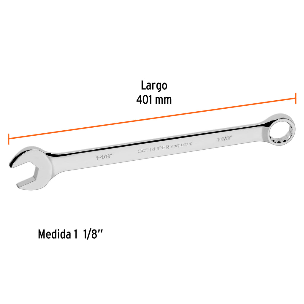 Llave inglesa 1-1/8" x 401 mm de largo, TRUPER Expert LL-2036 (15604)