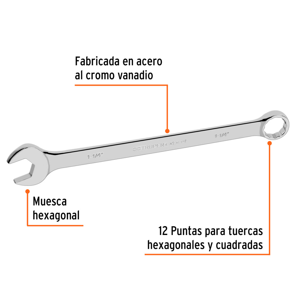 Llave inglesa 1-1/4" x 428 mm de largo, TRUPER Expert LL-2040 (15605)