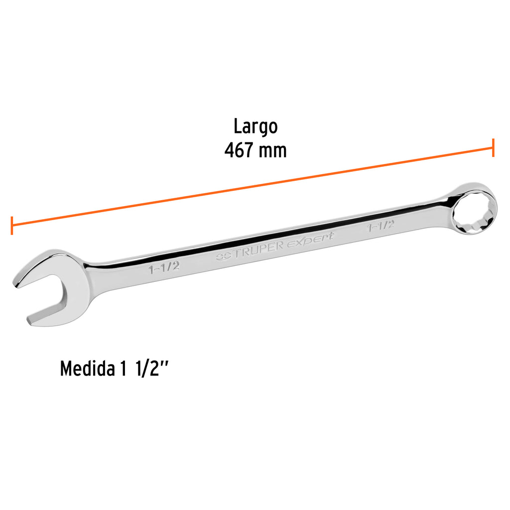 Llave inglesa 1-1/2" x 467 mm de largo, TRUPER Expert LL-2048 (15609)