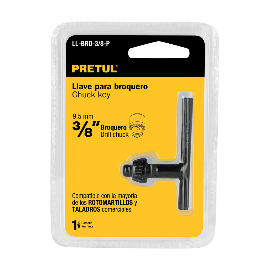 Llave para broquero de 3/8", PRETUL LL-BRO-3/8-P (27035)