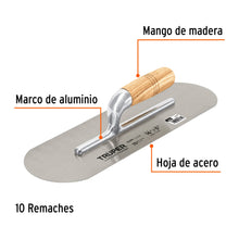 Cargar imagen en el visor de la galería, Llana canto redondo 16&quot; x 5&quot; con mango de madera, TRUPER LLA-16 (12398)