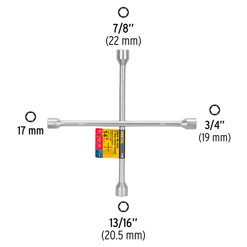 Llave de cruz para automóviles y camionetas, 14" PRETUL LLCR-14P (21800)