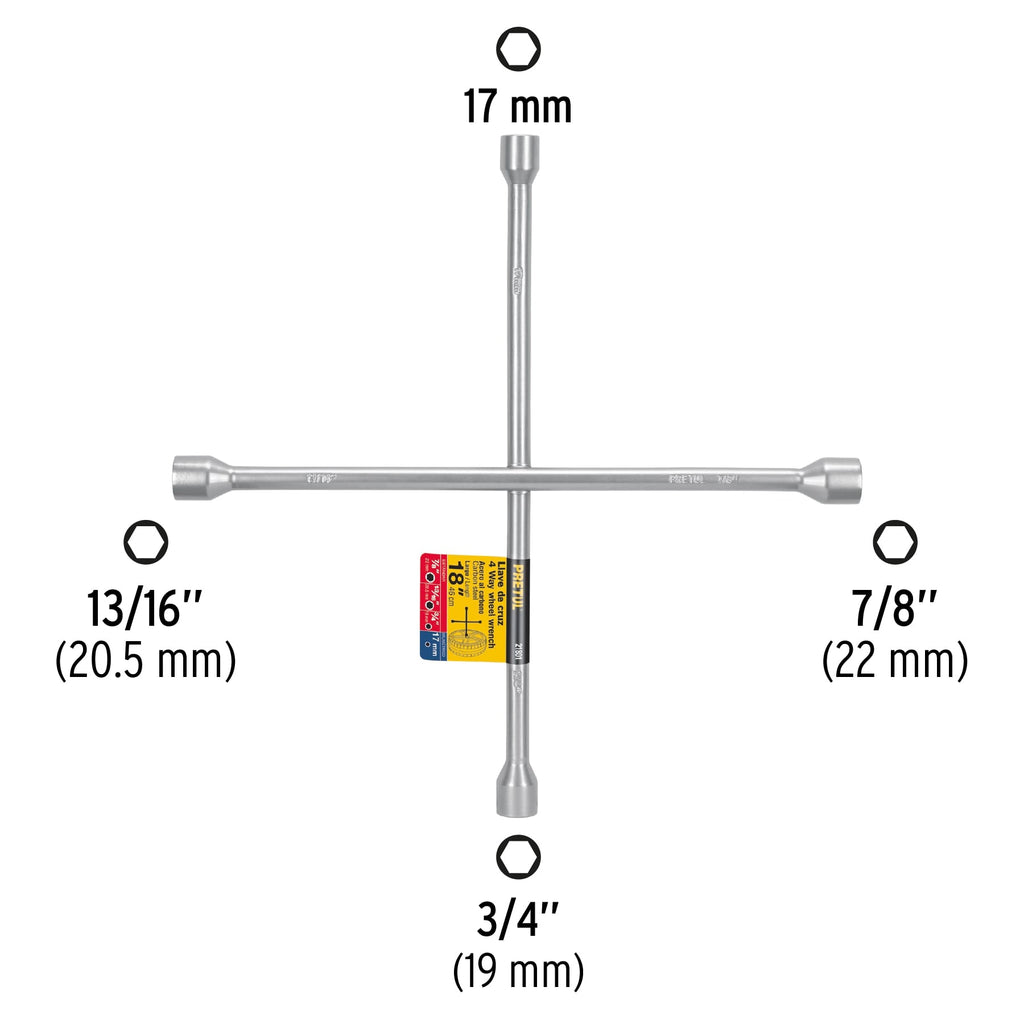 Llave de cruz para automóviles y camionetas, 18" PRETUL LLCR-18P (21801)