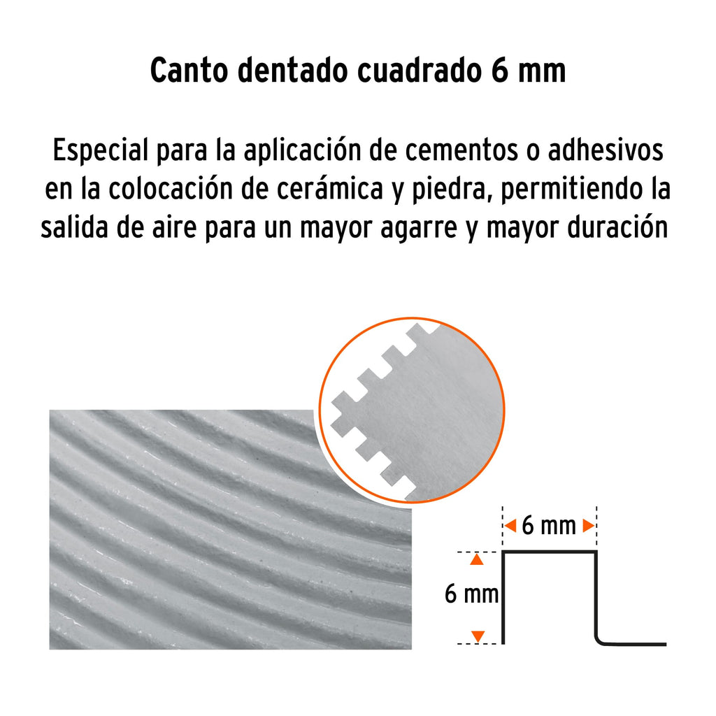 Llana 11" dentado cuadrado 1/4", 6 remaches, mango madera TRUPER LLM-6C (15410)