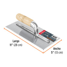 Cargar imagen en el visor de la galería, Llana 11&quot; dentado triangular, 10 remaches, mango madera, TRUPER LLMD-11 (15403)