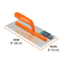 Cargar imagen en el visor de la galería, Llana 11&quot; dentado cuadrado 1/4&quot;, 6 remaches, mango plástico TRUPER  LLP-6C (15413)