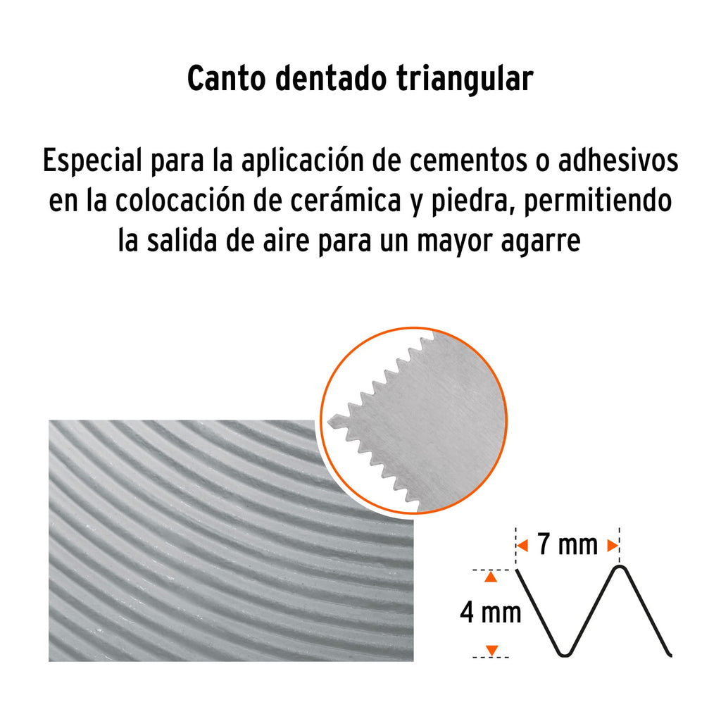 Llana 11" dentado triangular, 6 remaches, mango plástico  LLP-6D (15415)