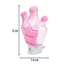 Cargar imagen en el visor de la galería, Lampara de noche con lámpara E12, corona princesa, VOLTECK LUZ-02 (46131)