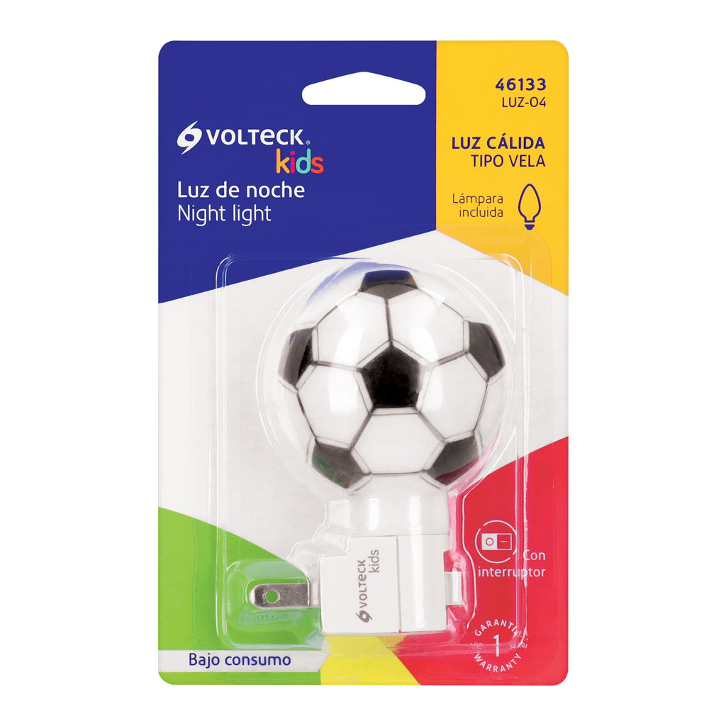 Lampara de noche con lámpara E12, balón soccer, VOLTECK LUZ-04 (46133)