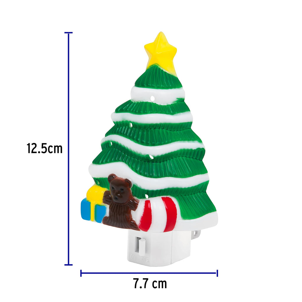 Lampara de noche con lámpara E12, pino de navidad, VOLTECK  LUZ-08 (46137)