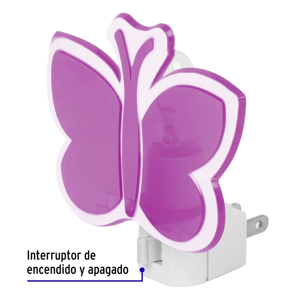 Lampara de noche con lámpara E12, mariposa, VOLTECK LUZ-12 (46293)