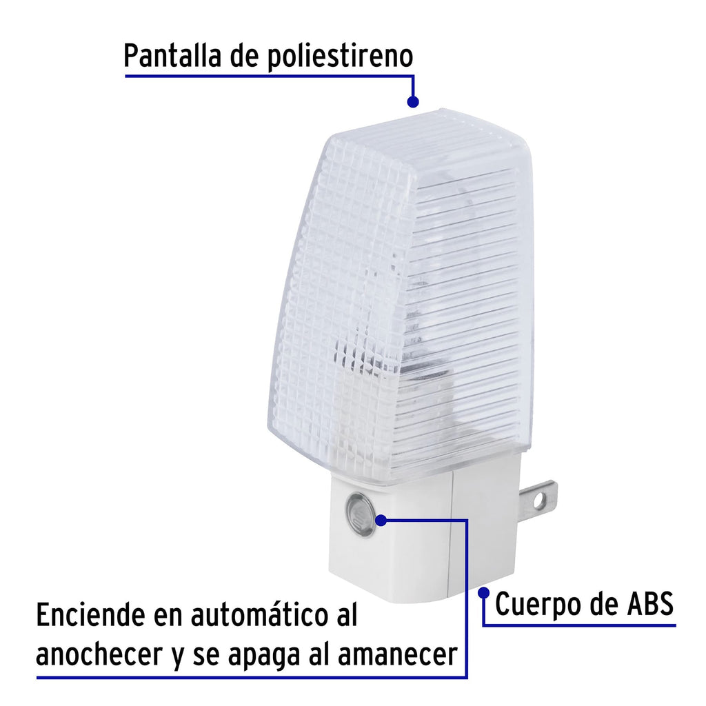 Lampara de noche con sensor de luz, VOLTECK LUZ-N (46598)