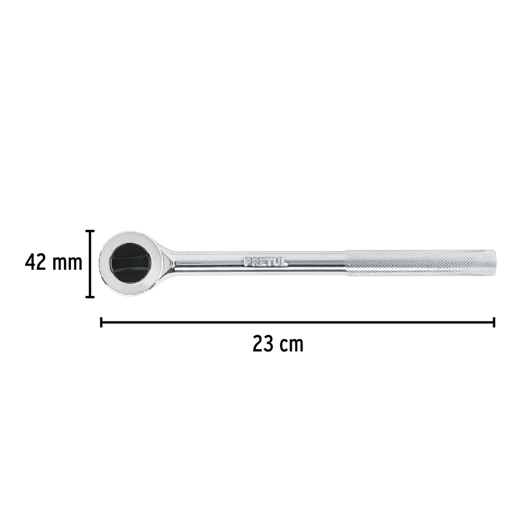 Matraca cuadro 1/2" cabeza redonda con disco, PRETUL M-1245DP (27353)