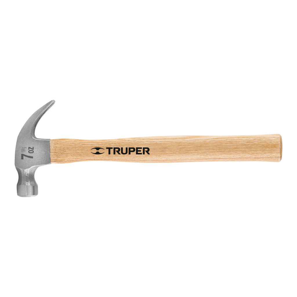 Martillo pulido 7 oz uña curva, mango madera, TRUPER MA-7 (16750)