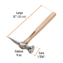 Cargar imagen en el visor de la galería, Martillo desabollador 11 oz punta larga, mango 12&quot;, TRUPER MADE-11 (16872)