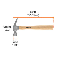 Cargar imagen en el visor de la galería, Martillo uña recta 16 oz, PRETUL MAR-16P (25001)