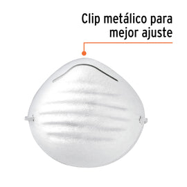 Cubrebocas tipo concha por pieza en caja de 50 pz, TRUPER MAS (14250)