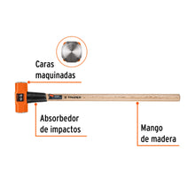 Cargar imagen en el visor de la galería, Marro octagonal 10 lb, mango de madera 36", TRUPER MD-10M (16512)