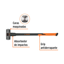 Cargar imagen en el visor de la galería, Marro octagonal 12 lb, mango fibra de vidrio 36", TRUPER MD-12F (16542)