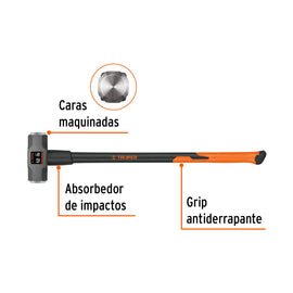 Marro octagonal 12 lb, mango fibra de vidrio 36