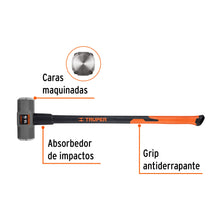 Cargar imagen en el visor de la galería, Marro octagonal 16 lb, mango fibra de vidrio 36", TRUPER MD-16F (16546)