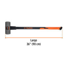 Cargar imagen en el visor de la galería, Marro octagonal 16 lb, mango fibra de vidrio 36", TRUPER MD-16F (16546)