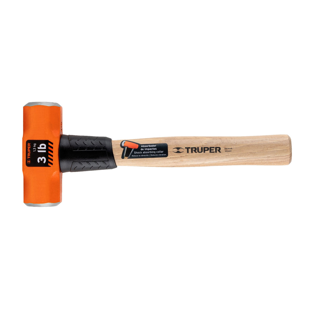 Marro octagonal 3 lb, mango de madera 12", TRUPER MD-3M (16507)