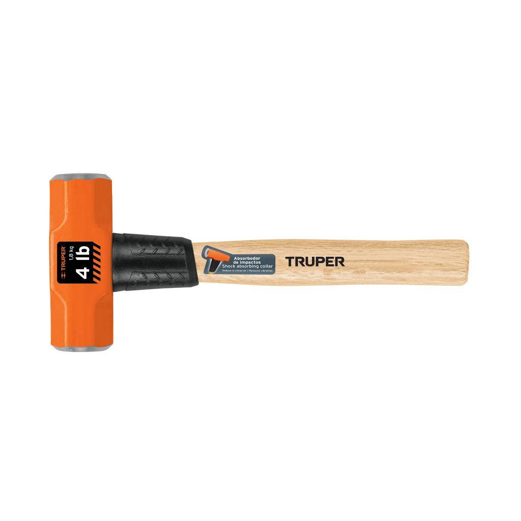 Marro octagonal 4 lb, mango de madera 12", TRUPER MD-4M (16508)