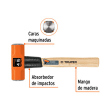 Cargar imagen en el visor de la galería, Marro octagonal 4 lb, mango de madera 12", TRUPER MD-4M (16508)