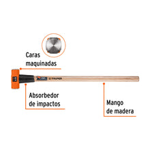 Cargar imagen en el visor de la galería, Marro octagonal 6 lb, mango de madera 36", TRUPER MD-6M (16509)
