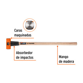Marro octagonal 6 lb, mango de madera 36