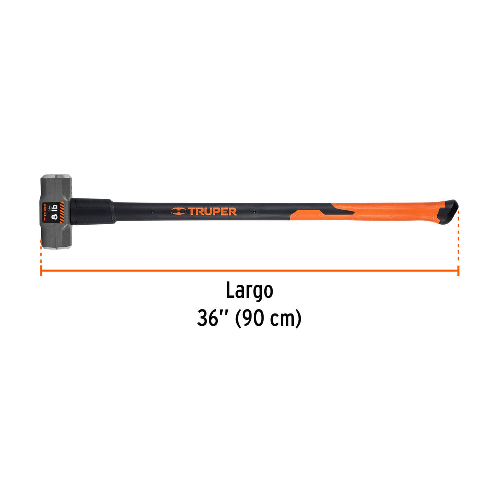 Marro octagonal 8 lb, mango fibra de vidrio 36", TRUPER MD-8F (16538)