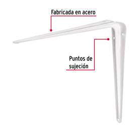 Ménsula de acero blanca 10 x 12