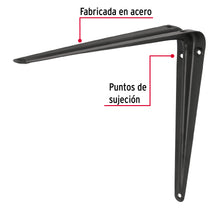 Cargar imagen en el visor de la galería, Ménsula de acero negra 10 x 12&quot;, FIERO ME-12N (44454)