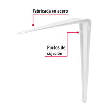 Cargar imagen en el visor de la galería, Ménsula de acero blanca 12 x 14&quot;, FIERO ME-14B (44014)