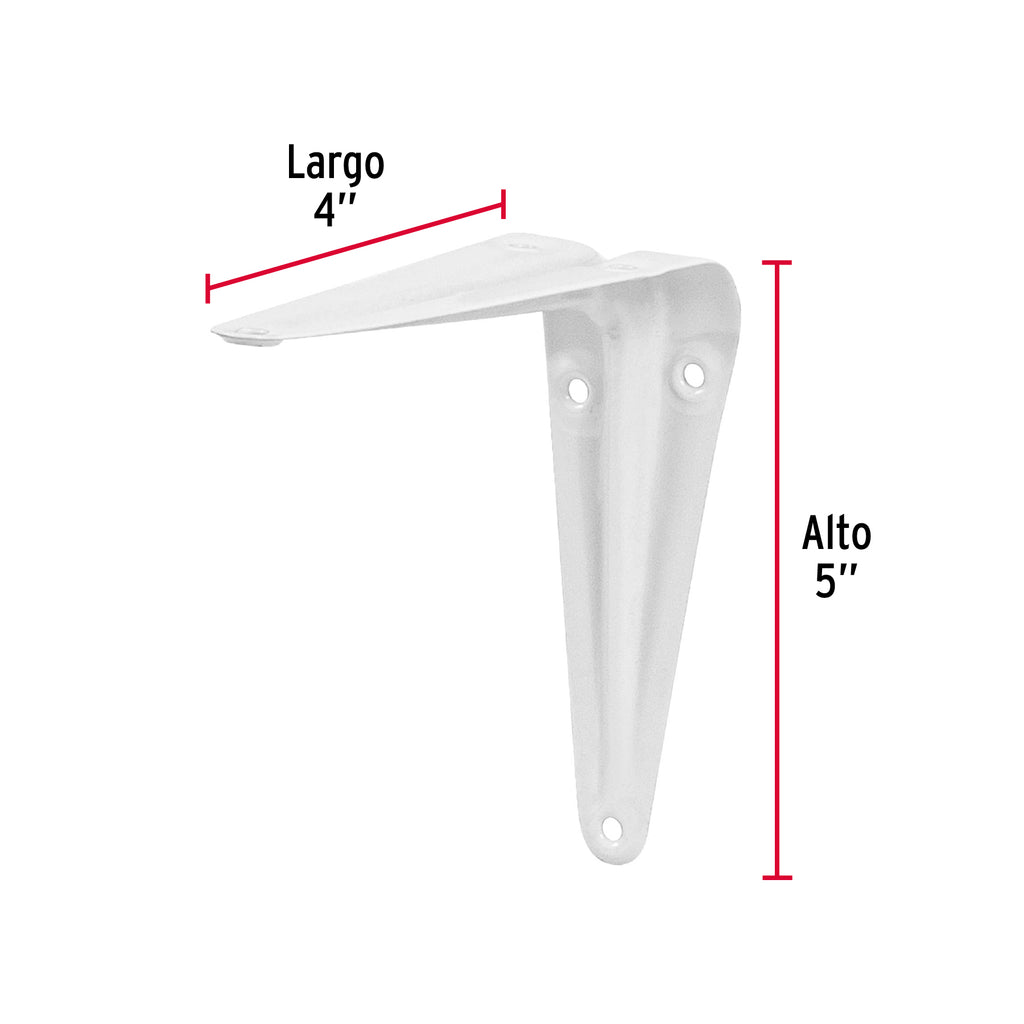 Ménsula de acero blanca 4 x 5", FIERO ME- 5B (44000)