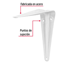 Cargar imagen en el visor de la galería, Ménsula de acero blanca 5 x 6&quot;, FIERO ME- 6B (44003)