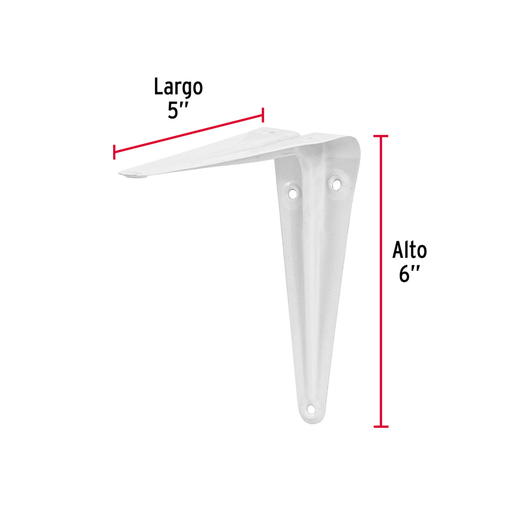 Ménsula de acero blanca 5 x 6", FIERO ME- 6B (44003)