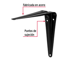 Cargar imagen en el visor de la galería, Ménsula de acero negra 5&quot; x 6&quot;, FIERO ME- 6N (44451)