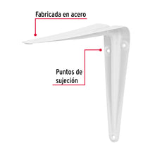 Cargar imagen en el visor de la galería, Ménsula de acero blanca 6 x 8&quot;, FIERO ME- 8B (44006)