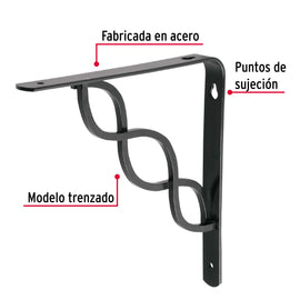 Ménsula reforzada negra 8 x 8