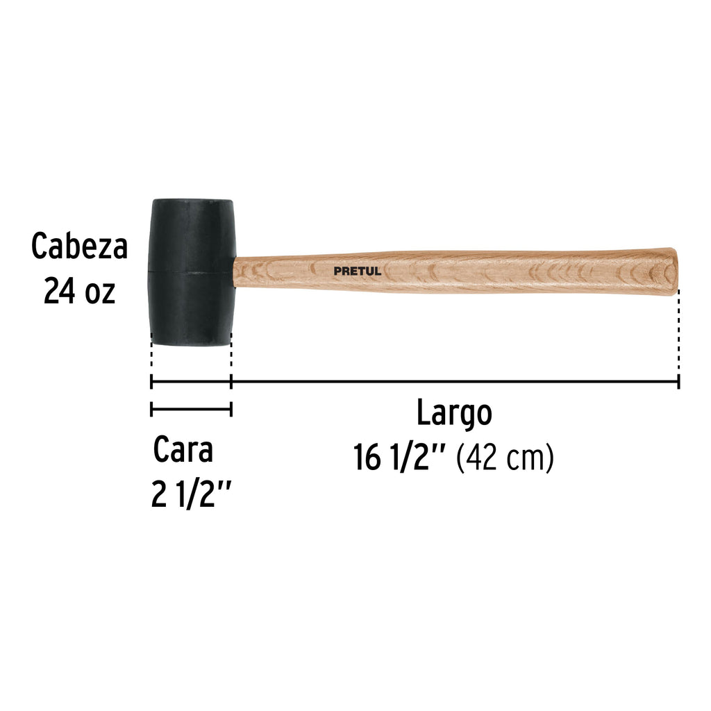 Mazo de hule, 24 oz, PRETUL MH-24P (20567)