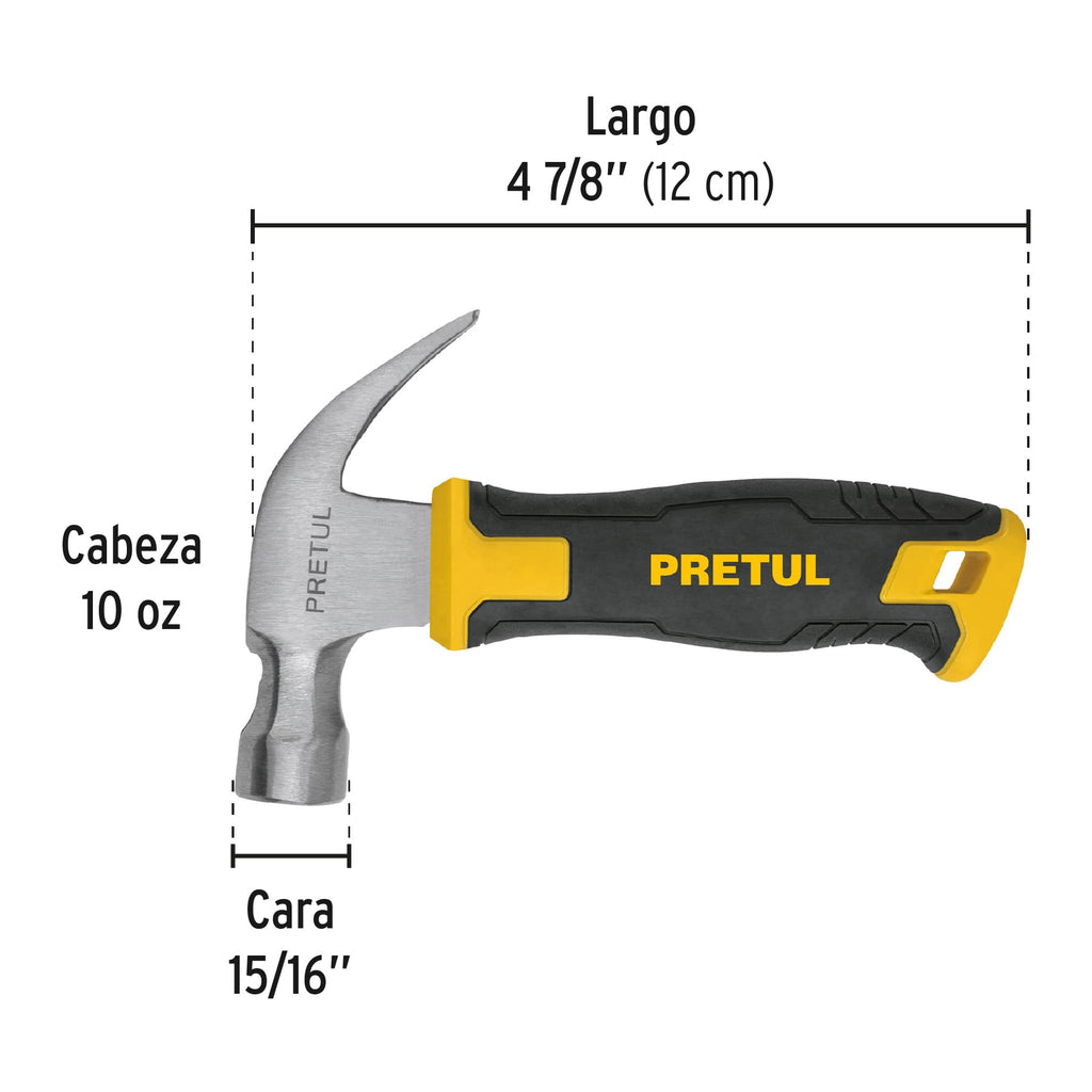 Martillo 10 oz, mango comfort grip, PRETUL (MO-10E)