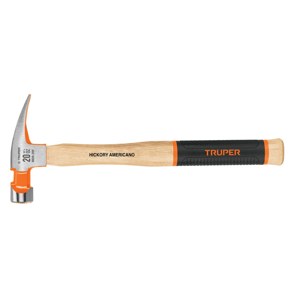 Martillo pulido 20 oz uña recta, boca fresada, TRUPER Grip MOR-20F (16663)