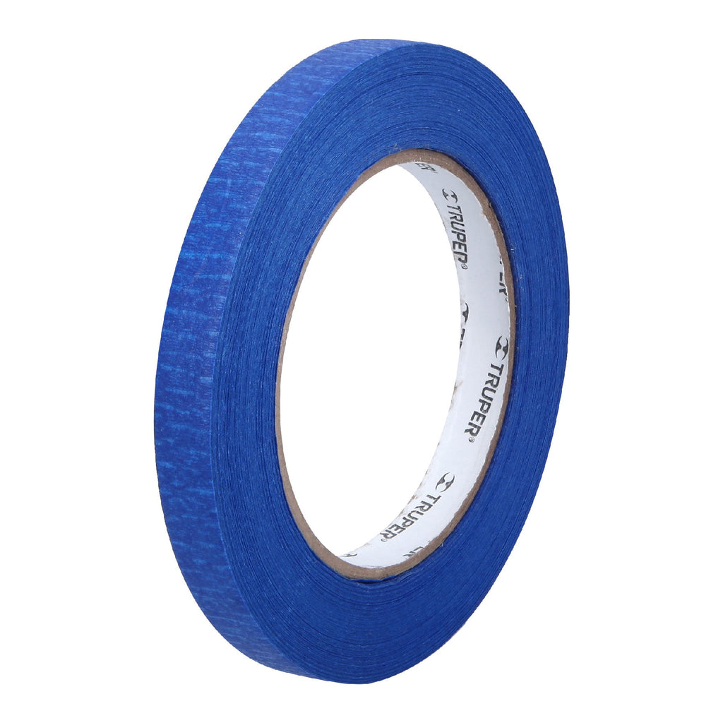 Cinta masking tape azul de 1/2" x 50 m para pintor, TRUPER MSK-1/2A (12620)