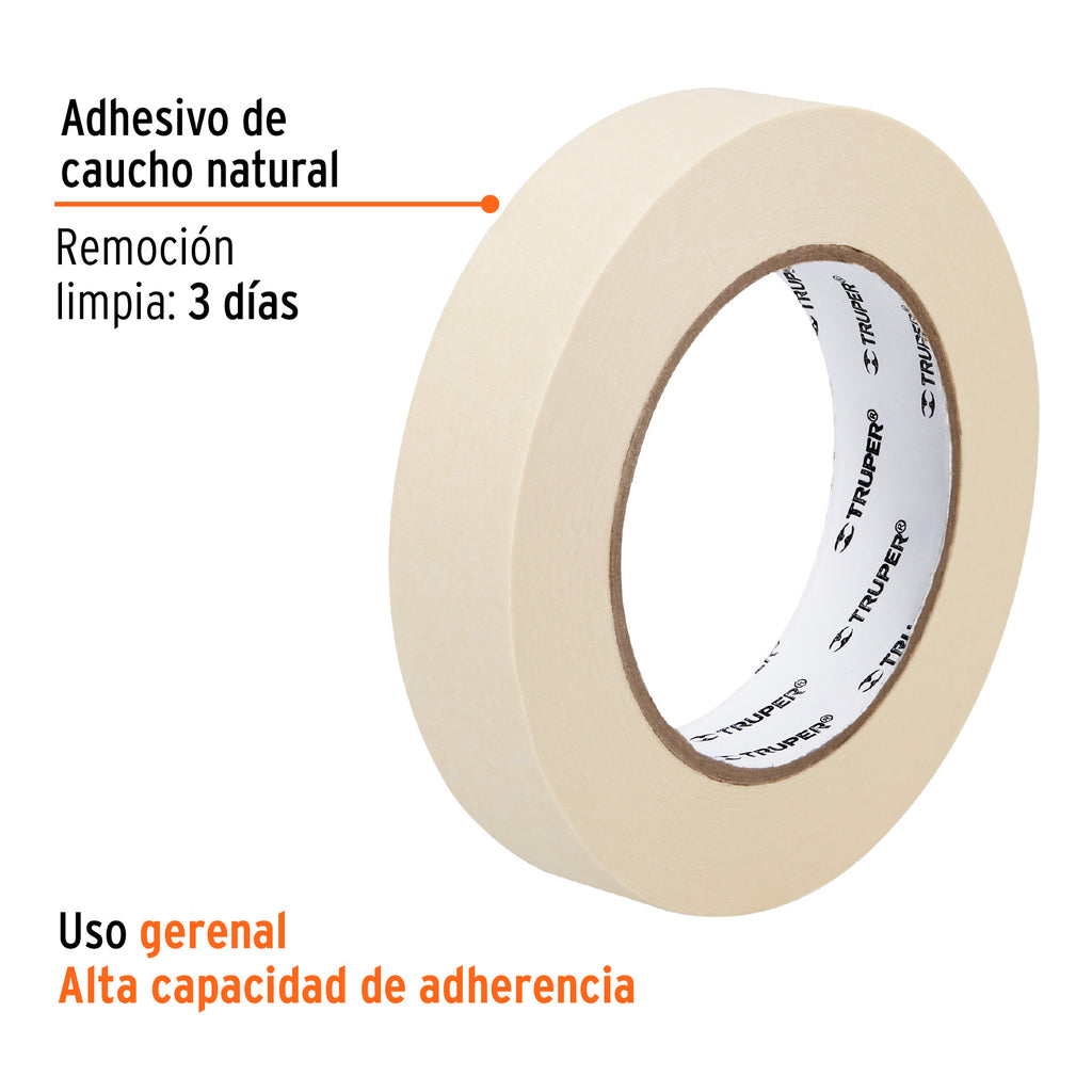 Cinta masking tape de 1" x 50 m, TRUPER MSK-1 (12591)