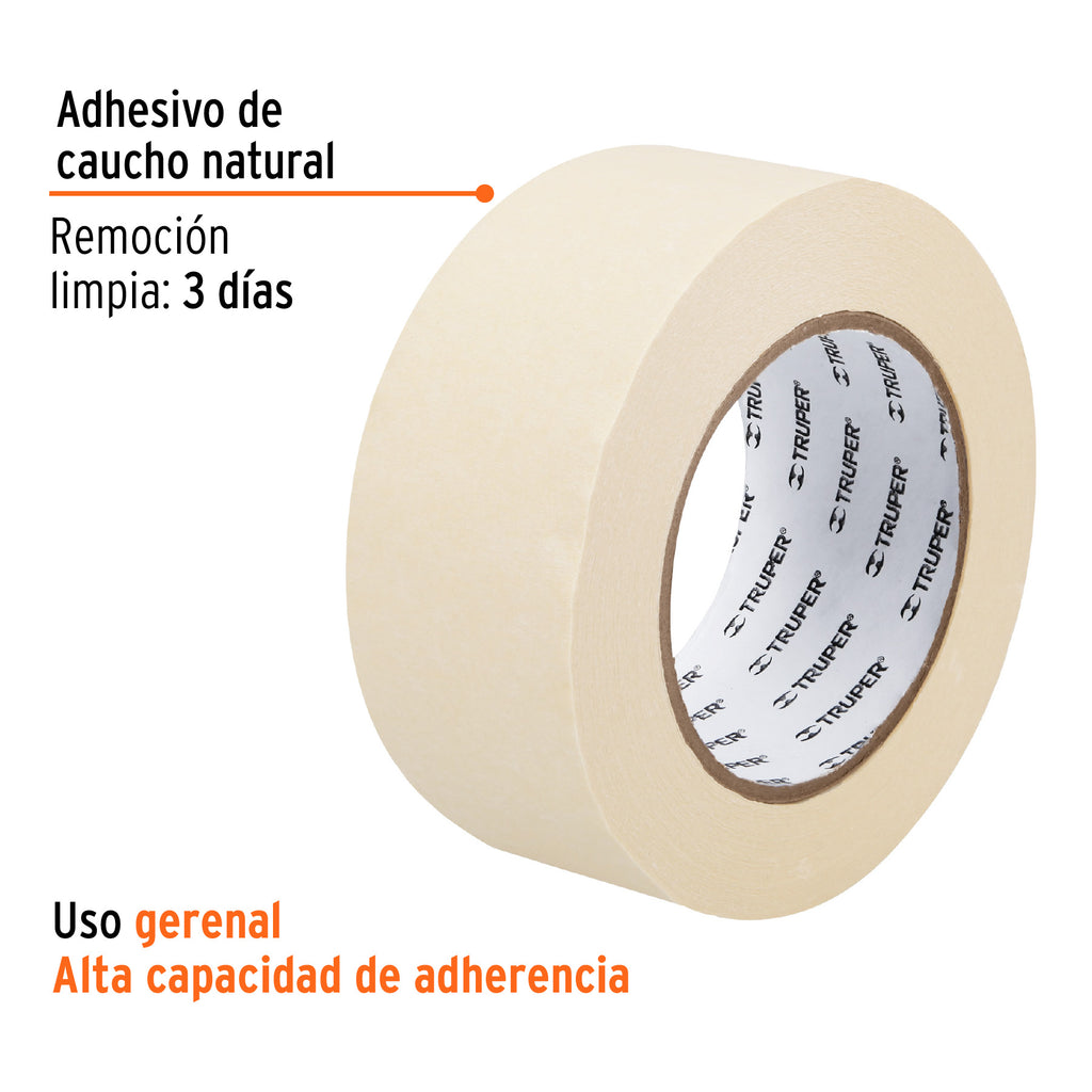 Cinta masking tape de 2" x 50 m, TRUPER MSK-2 (12593)