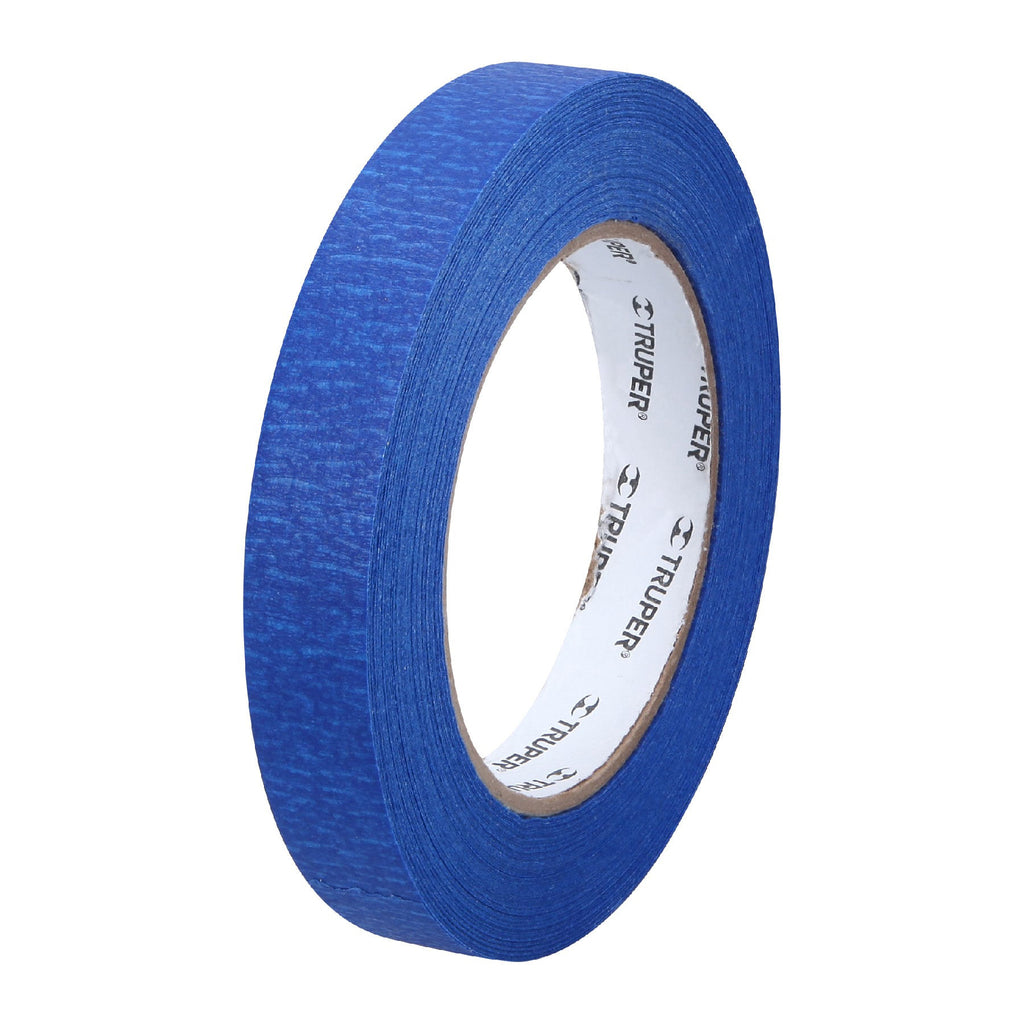 Cinta masking tape azul de 3/4" x 50 m para pintor, TRUPER MSK-3/4A (12621)