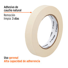 Cargar imagen en el visor de la galería, Cinta masking tape de 3/4&quot; x 50 m, TRUPER MSK-3/4 (12590)